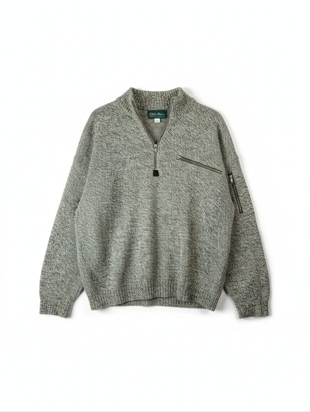 Vintage Gander Mountain Quarter Zip Sweater Men’s XL Wool Blend Gray Marled